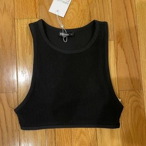 Missguided black ribbed crop top